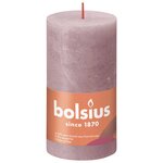 Bolsius Bougies pilier rustiques Shine 4 Pièces 130x68 mm Rose cendre