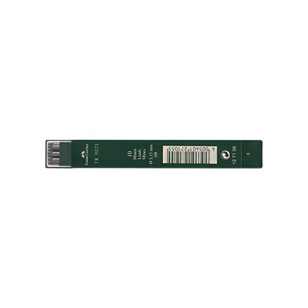 Boite de10 Mines TK 9071, noir foncé, dureté: 6B, 3,15mm FABER-CASTELL