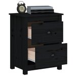 vidaXL Table de chevet Noir 50x35x61 5 cm Bois de pin massif