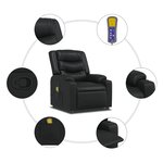 vidaXL Fauteuil de massage inclinable Noir Similicuir