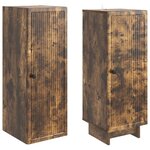 vidaXL Ensemble de Meubles 2 Pièces Chêne fumé 34 5 x 33 x 90 cm