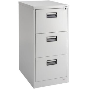 Armoire de bureau verrouillable étagère meuble 3 tiroirs gris 08_0000375