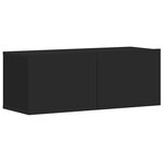 vidaXL Ensemble de meubles TV 3 Pièces Noir Bois d'ingénierie