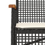 vidaXL Banc de jardin avec coussin noir résine tressée et acacia