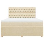 vidaXL Sommier à lattes de lit avec matelas Crème 180x200 cm Tissu