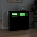 vidaXL Buffet avec lumières LED noir 80x35x75 cm