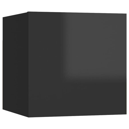 vidaXL Table de chevet Noir brillant 30 5x30x30 cm Aggloméré
