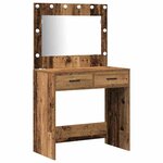 vidaXL Table de Toilette avec tiroir 3 Pièces Marron 40 x 41 x 75 cm