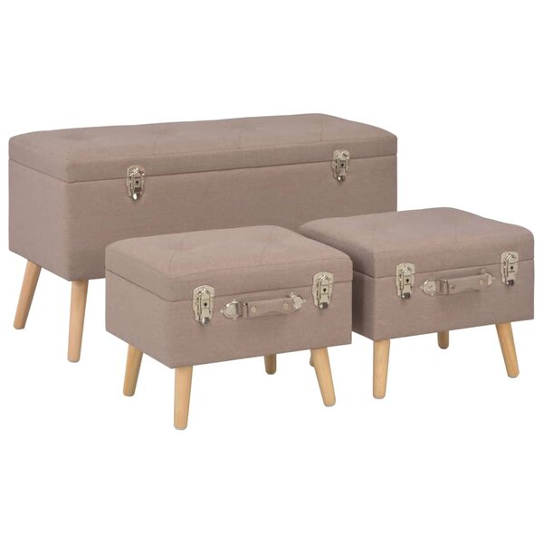 Tabourets de rangement 3 pièces marron tissu 02_0010887