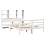 vidaXL Lit bibliothèque sans matelas blanc 120x190 cm bois pin massif