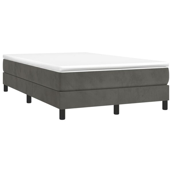 vidaXL Sommier à lattes de lit et matelas gris foncé 120x190cm velours