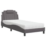 vidaXL Lit avec matelas gris 80x200 cm similicuir