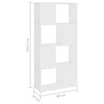 vidaXL Bibliothèque/Séparateur de pièce Blanc 60x24x124 5 cm Aggloméré