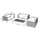 vidaXL Salon de jardin 7 Pièces avec coussins Résine tressée Gris foncé