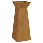 vidaXL Piliers de jardin   2 pièces avec bol  dimensions 40x40x100 cm  en acier corten.