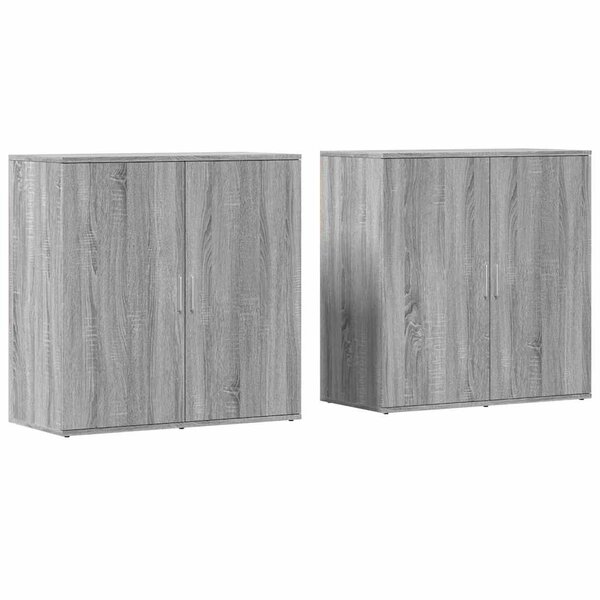 vidaXL Buffets 2 Pièces sonoma gris 79x38x80 cm bois d'ingénierie