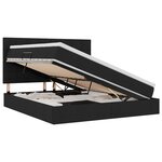 vidaXL Lit avec rangement et matelas Noir 160 x 200 cm tissu