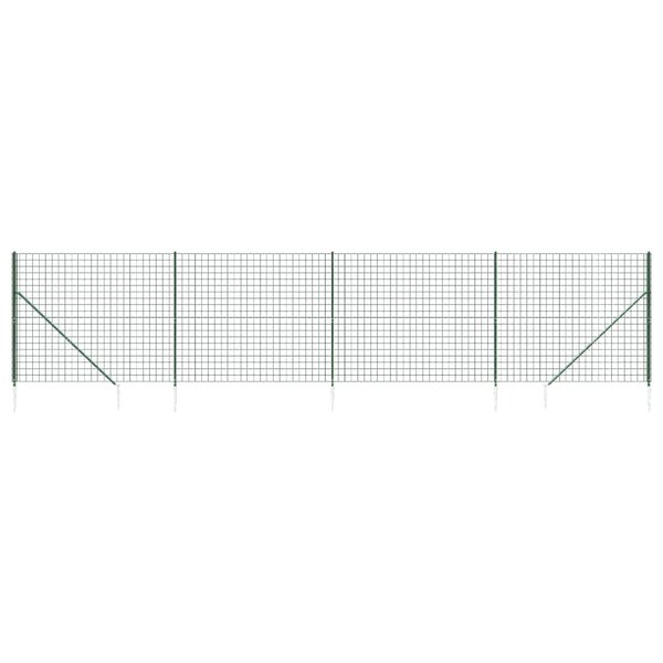 vidaXL Clôture en treillis métallique et piquet d'ancrage vert 1 6x10m