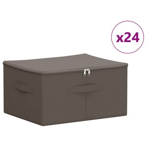 vidaXL Boîte de rangement 24 Pièces Gris 43 x 34 x 23 cm Tissu intissé