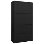 Armoire de bureau avec 3 étagères réglables rangement sécurisé 90 x 40 x 180 cm en acier noir 02_0046808