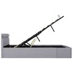 vidaXL Cadre de lit à stockage hydraulique et LED gris clair 180x200cm