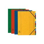 Trieur Harmonika Fenêtres Imprimées Véritable Carte Lustrée 12 Compartiments - Couleurs Assorties - X 6 - Exacompta