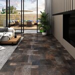 vidaXL Dalle de plancher autoadhésif PVC 5 11 m² marron structure bois