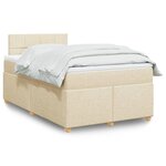 vidaXL Sommier à lattes de lit avec matelas Crème 120x200 cm Tissu