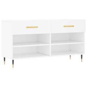 vidaXL Banc à chaussures blanc 102x35x55 cm bois d'ingénierie