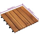 vidaXL Tuiles de terrasse modèle vertical 30 x 30 cm acacia 20 Pièces