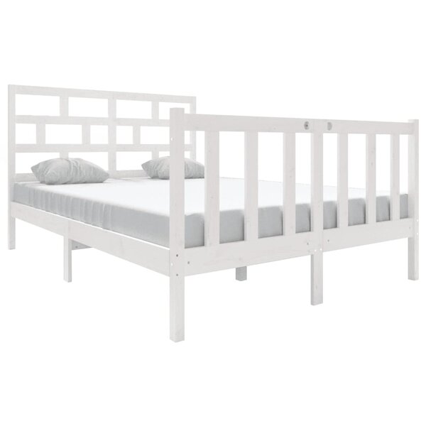 vidaXL Cadre de lit sans matelas blanc bois massif 140x190 cm