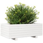 vidaXL Jardinière blanc 70x40x26 5 cm bois de pin massif