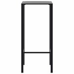 vidaXL Table de bar noir 50x50x110 cm acier enduit de poudre