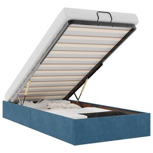 vidaXL Cadre de lit ottoman sans matelas bleu foncé 90x200 cm velours