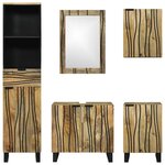 vidaXL Ensemble de mobilier de salle de bain avec tiroir 5 Pièces Marron