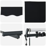 vidaXL Auvent Rétractable Noir et anthracite