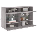 vidaXL Meuble TV mural avec lumières LED sonoma gris 98 5x30x60 5 cm