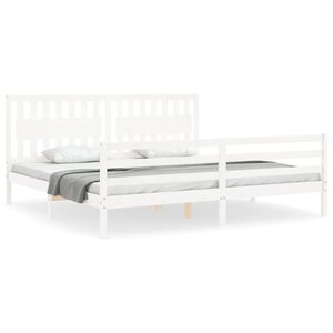 vidaXL Cadre de lit sans matelas blanc 200x200 cm bois massif