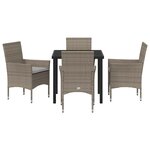 vidaXL Ensemble de salle à manger pour jardin 5 Pièces Gris Poly rotin