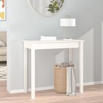 vidaXL Table console Blanc 80x40x75 cm Bois massif de pin