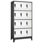 vidaXL Armoire à casiers Anthracite et blanc 90x45x180 cm Acier