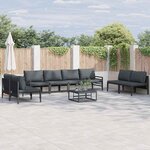 vidaXL Ensemble de canapé de jardin 8 Pièces Anthracite Acier