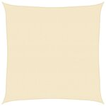 vidaXL Voile d'ombrage 160 g/m² Crème 6x6 m PEHD