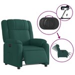 vidaXL Fauteuil inclinable électrique Vert foncé Tissu