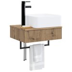 vidaXL Basin de lavage mural Chêne artisanal 50 x 41 x 39 cm