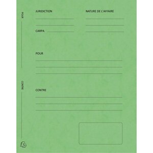 Paquet De 25 Dossiers De Plaidoirie Pour/contre Carte Lustrée 25x32cm - Tilleul - X 5 - Exacompta