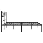 vidaXL Cadre de lit métal sans matelas avec tête de lit noir 135x190cm