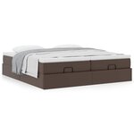 VidaXL Cadre de lit ottoman avec matelas marron 200x200 cm similicuir