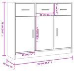vidaXL Buffet blanc 91x28x75 cm bois d'ingénierie