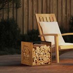 VidaXL Étagère à bois 40x40x40 cm acier résistant aux intempéries